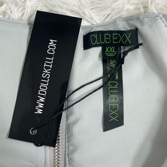 CLUB EXX Rude Awakening Holographic Booty Shorts Rave Bottoms Silver Size XXL - Picture 9 of 9